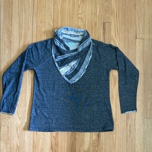 Maurice’s Gray Long Sleeve Top with Scarf Collar XL